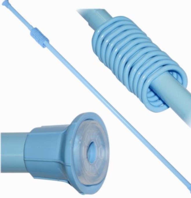 Штанга для ванной раздвижная 210 см, с кольцами (голубой) (1/30) "виолет"