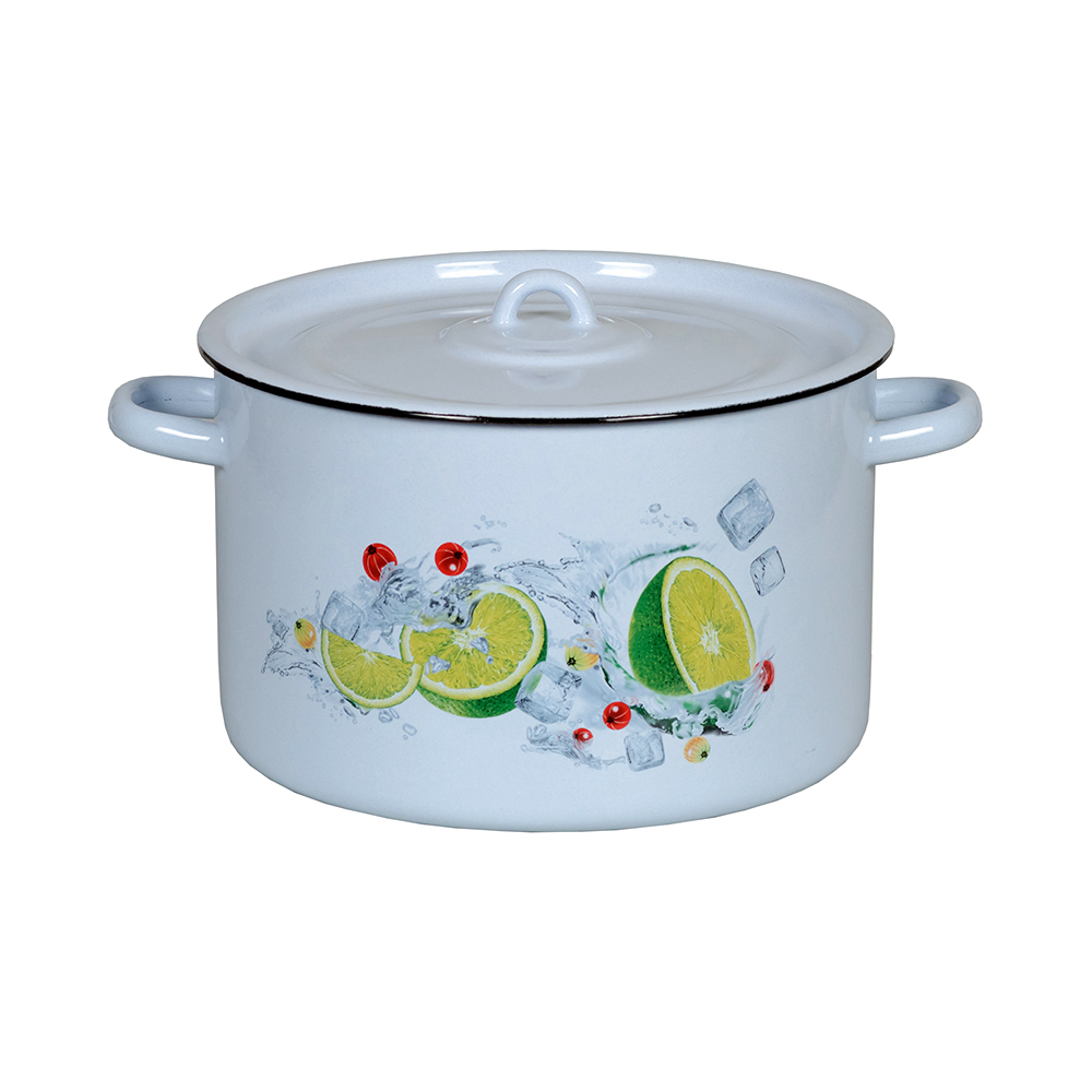 Кастрюля эмалиров. с крышкой декор. 7 л (1/2) "стальэмаль"  1с18с