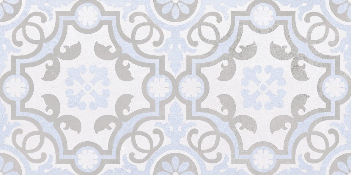 Depo плитка настенная узор голубой 25x50