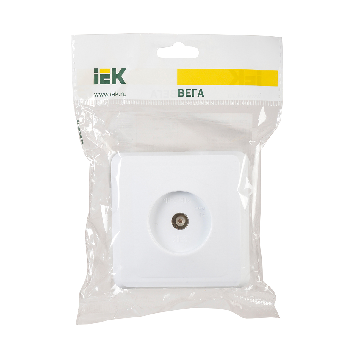 Розетка телевизионная "вега" ртв10-вб, белый (1/50/200) "iek"