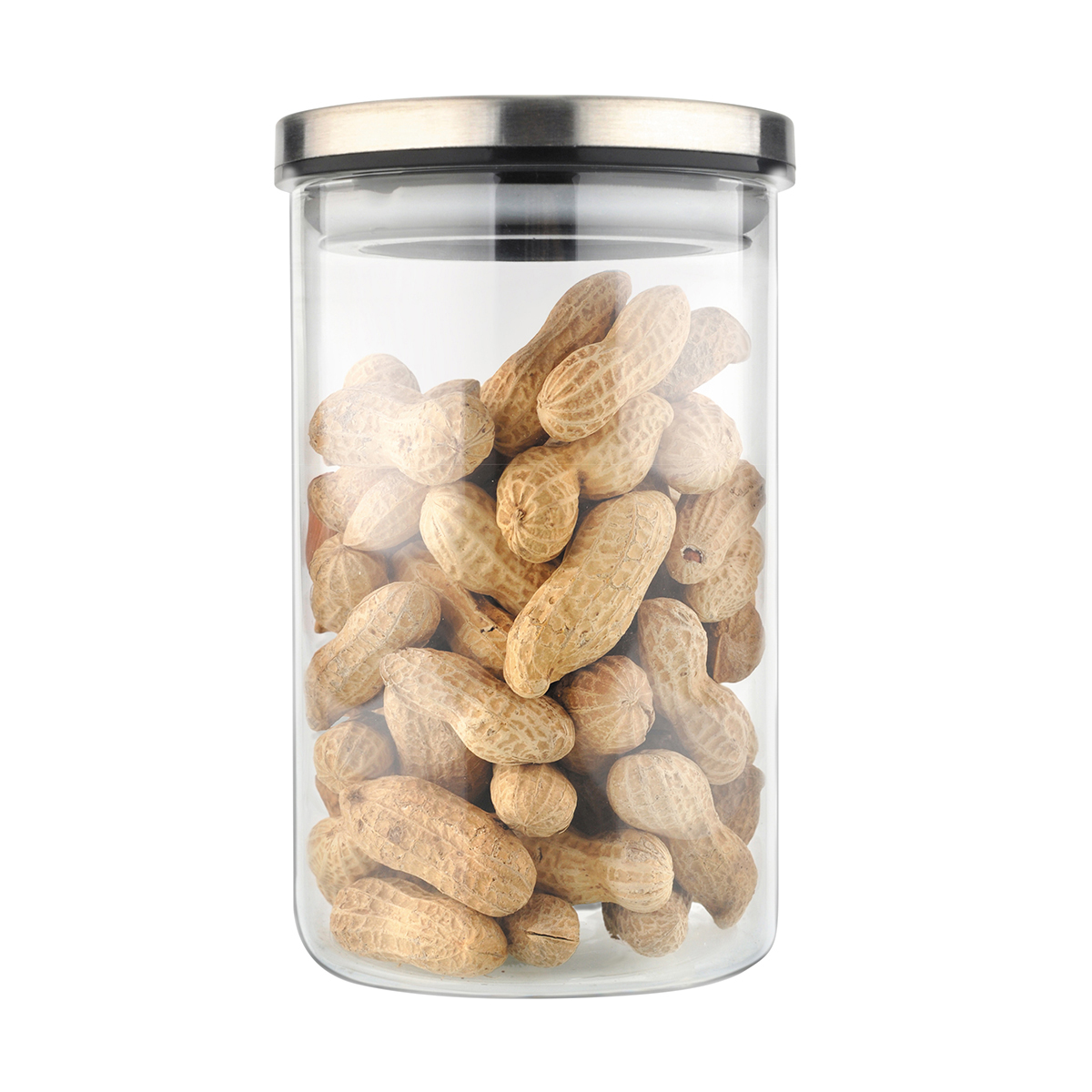 Банка для сыпучих продуктов "oceano" 0,6 л стекло, нержав. крышка (1/24) "mallony"
