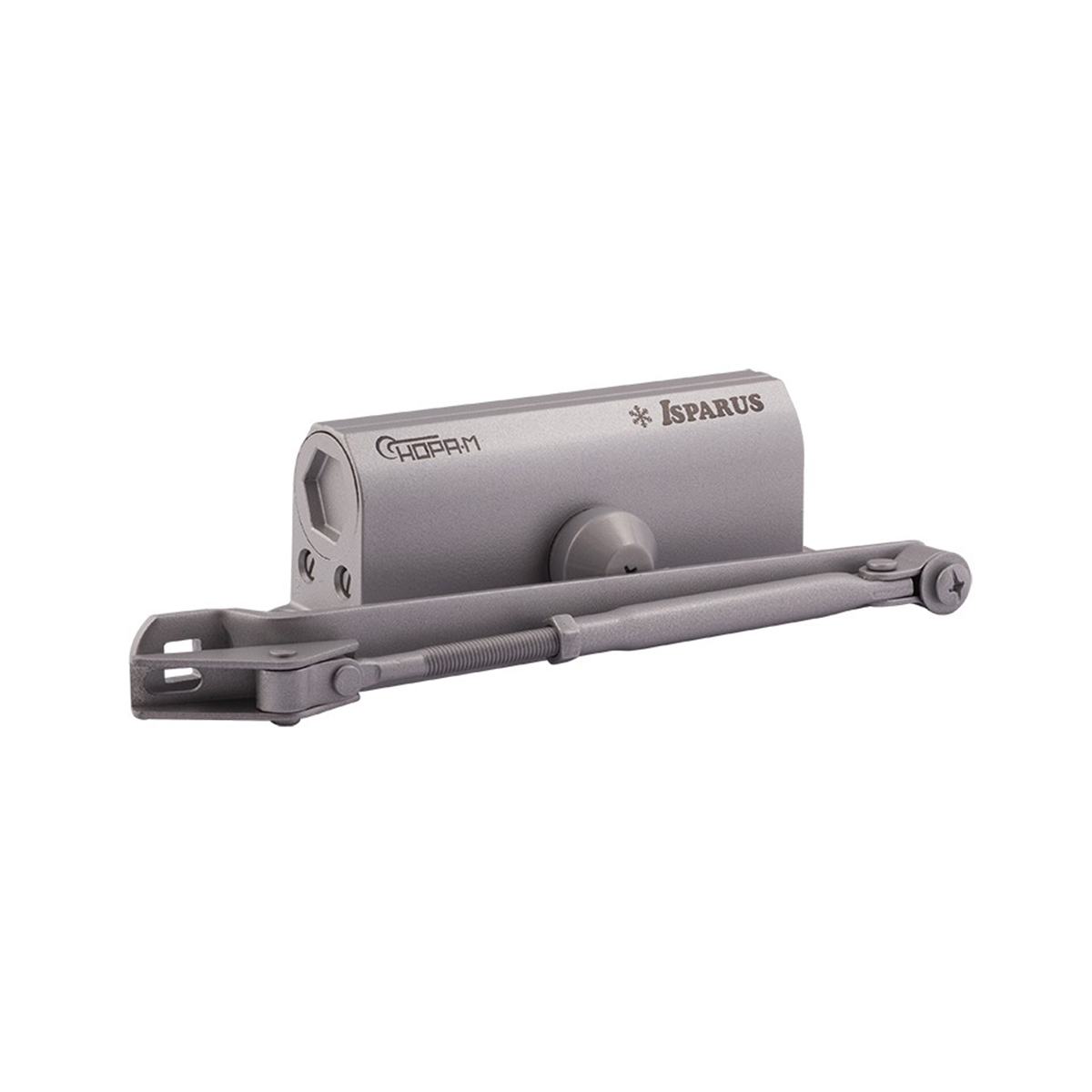Доводчик дверной  420 isparus серый (масса двери 40-90 кг) (1/10) "нора-м"
