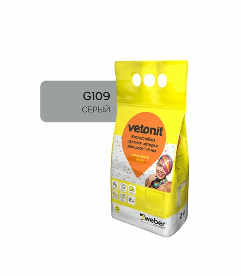 Затирка Weber.Vetonit Decor, серый, 2кг