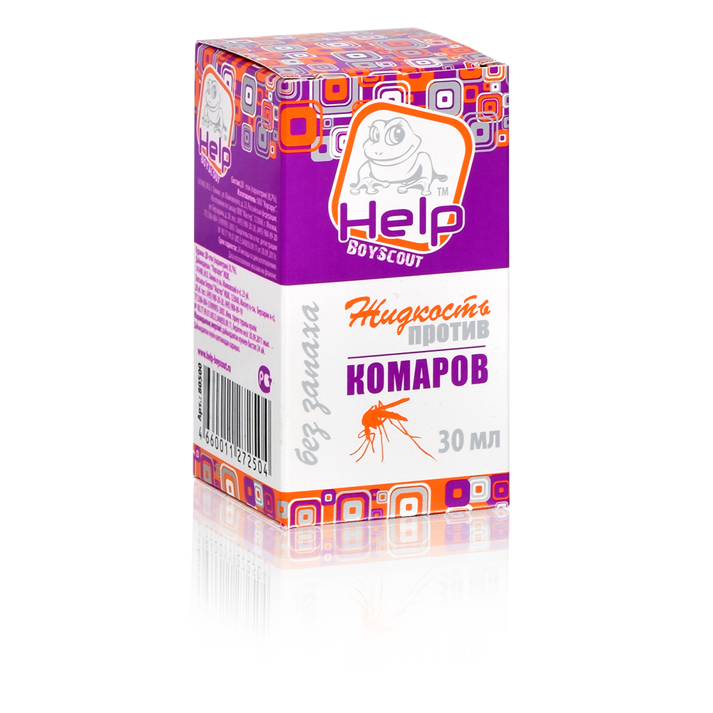Средство от комаров жидк. запасной флакон 30 ночей (1/24) "help" 80500