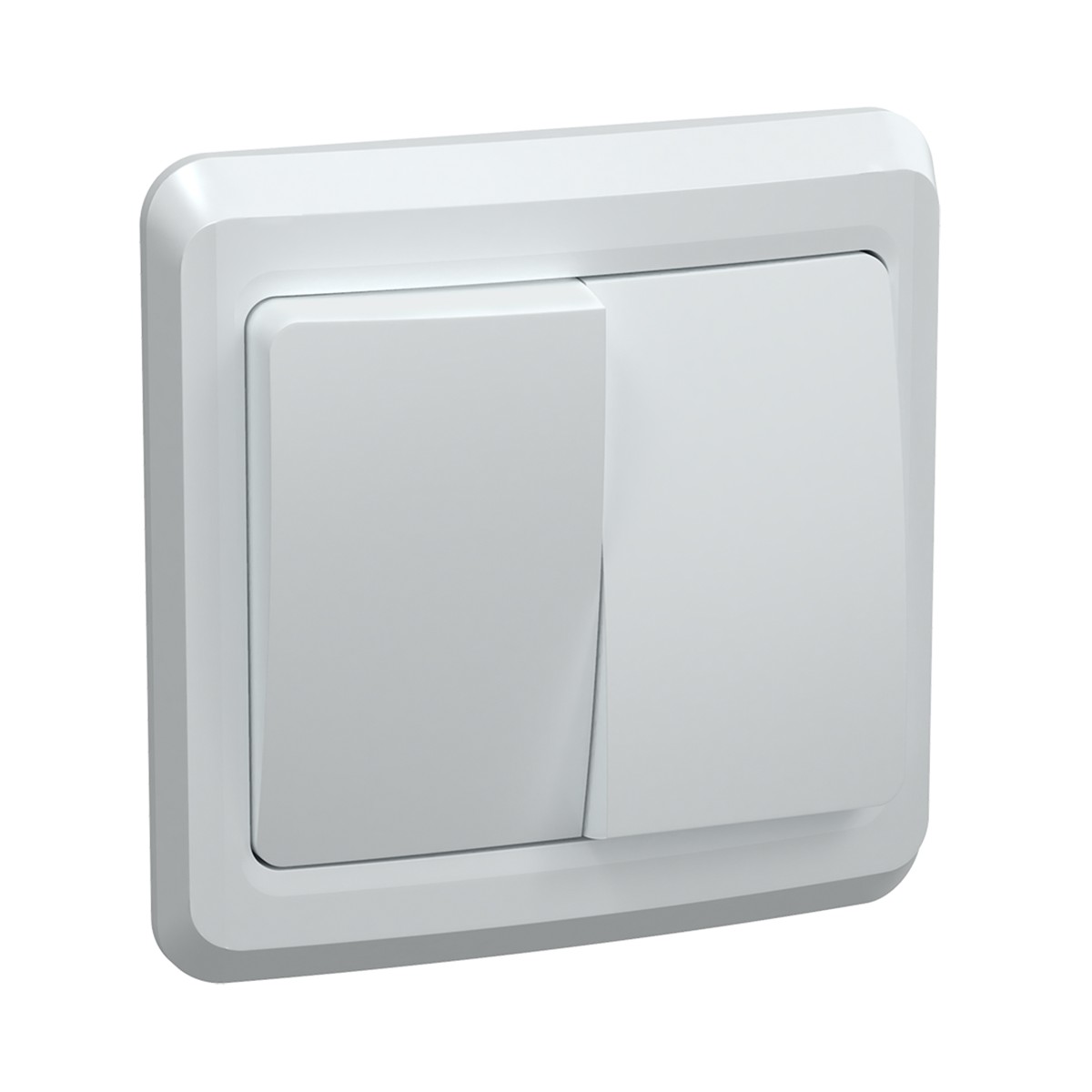 Выключатель "вега" 2-х кл. вс10-2-0-вб, 10а, белый (1/50/200) "iek"