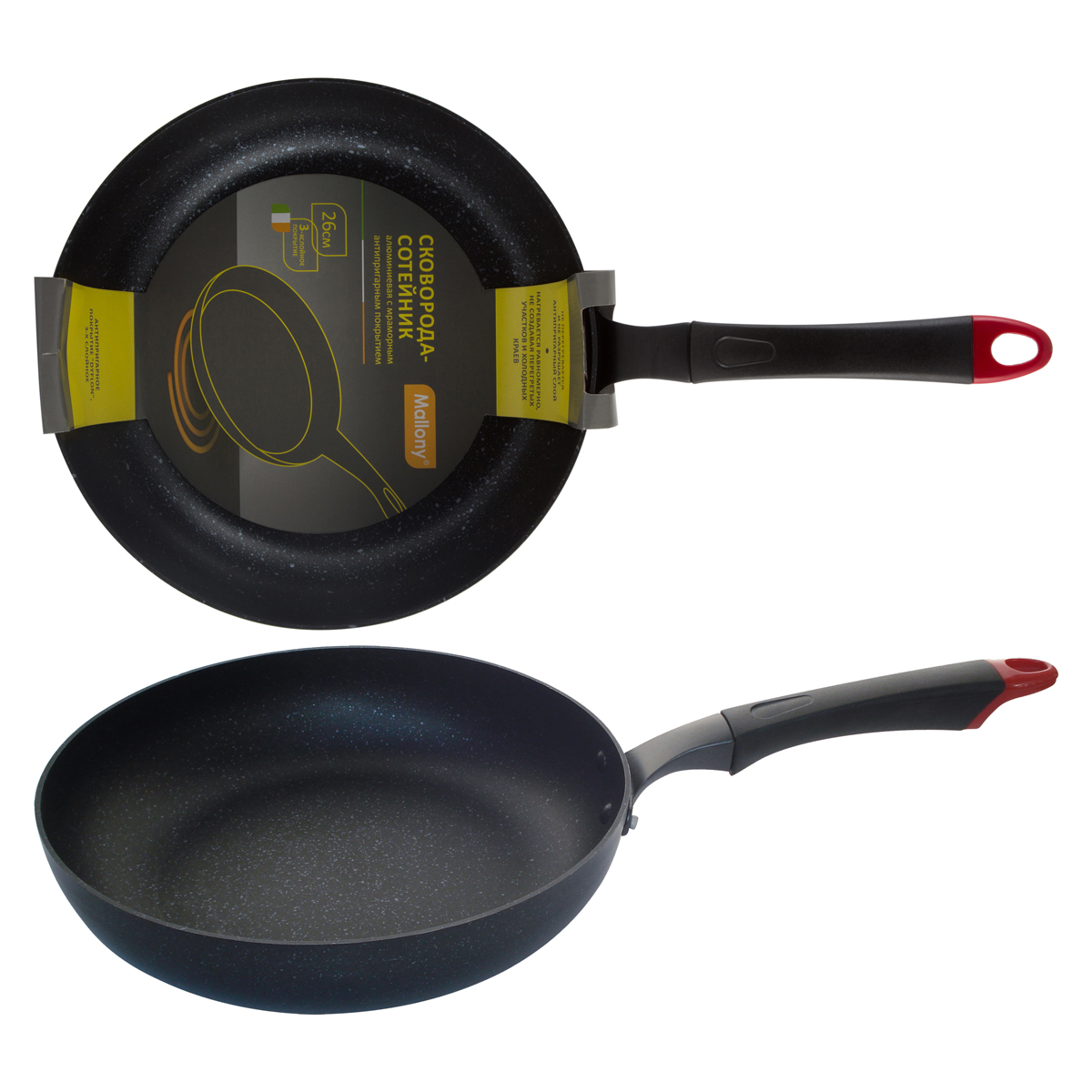 Сковорода-сотейник антипригарн. "forza" 26 см (1/10) "mallony" msp-26