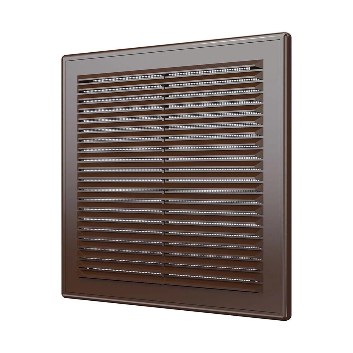 Решетка вентиляц. разъемная с сеткой 249 х 249 мм пласт. коричневая (1/40) "эра" 2525р кор