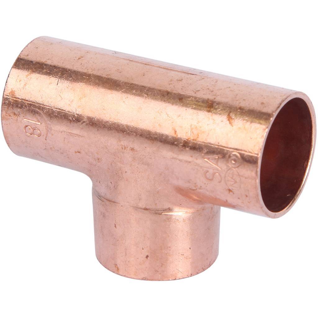 Тройник переходной 28х22х28 мм медный под пайку SANHA 15130282228