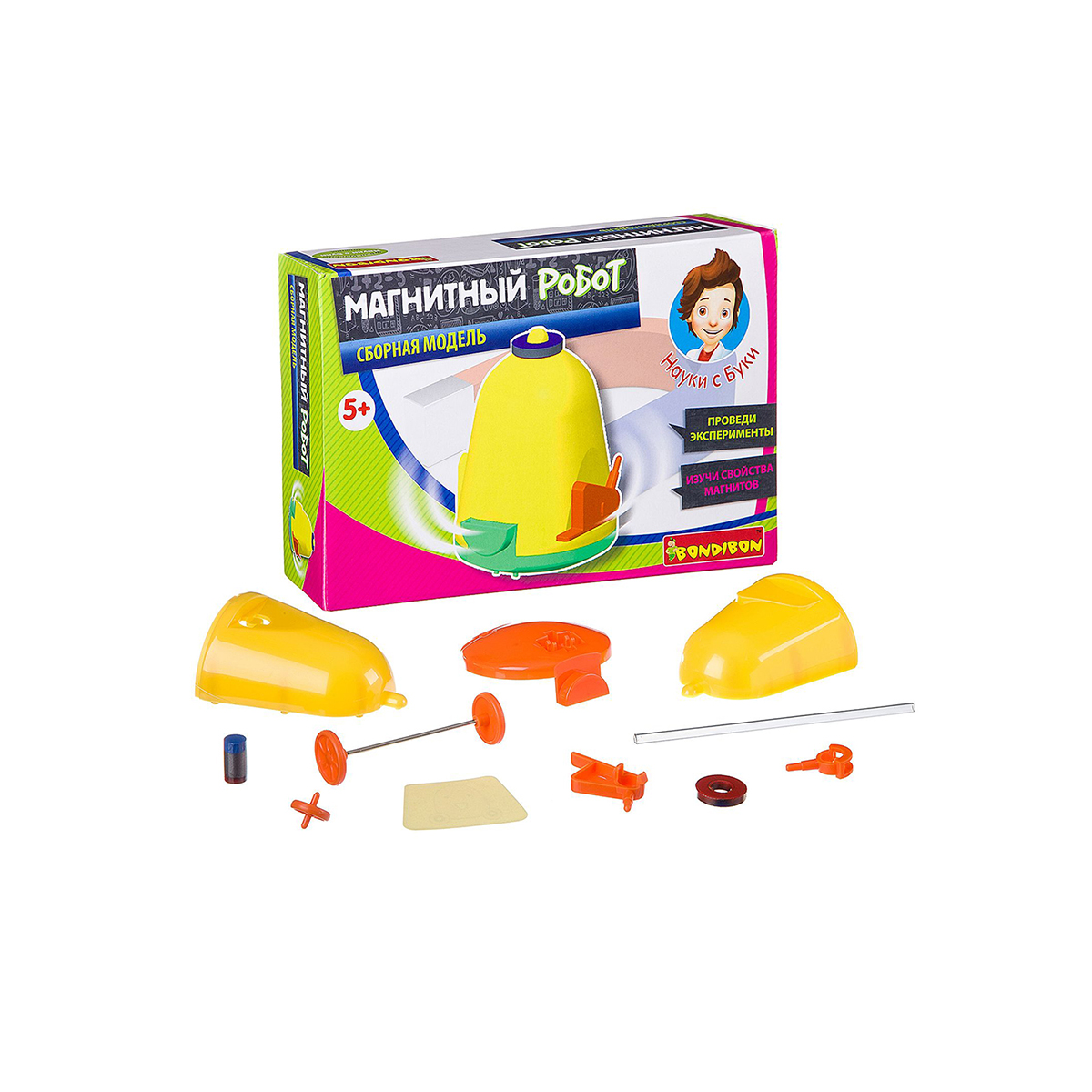 Набор для опытов "науки с буки" магнитный робот ek-jd019 "bondibon" вв2592