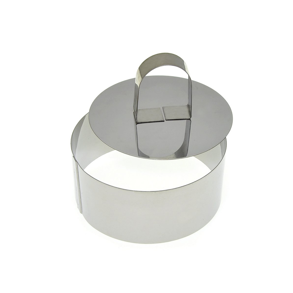 Форма кулинарная "круг" нержав. d=10 см, h=4,5 см с крышкой-прессом (1/12/144) "мультидом" an8-2
