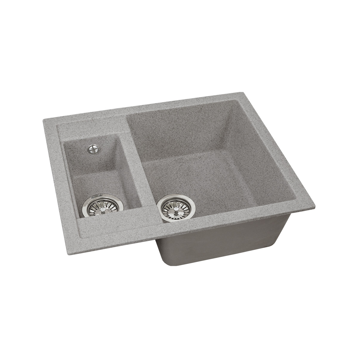 Мойка для кухни врезная искуств. камень gs-21-309 двойная 610*495 мм темно-серая "granstones"