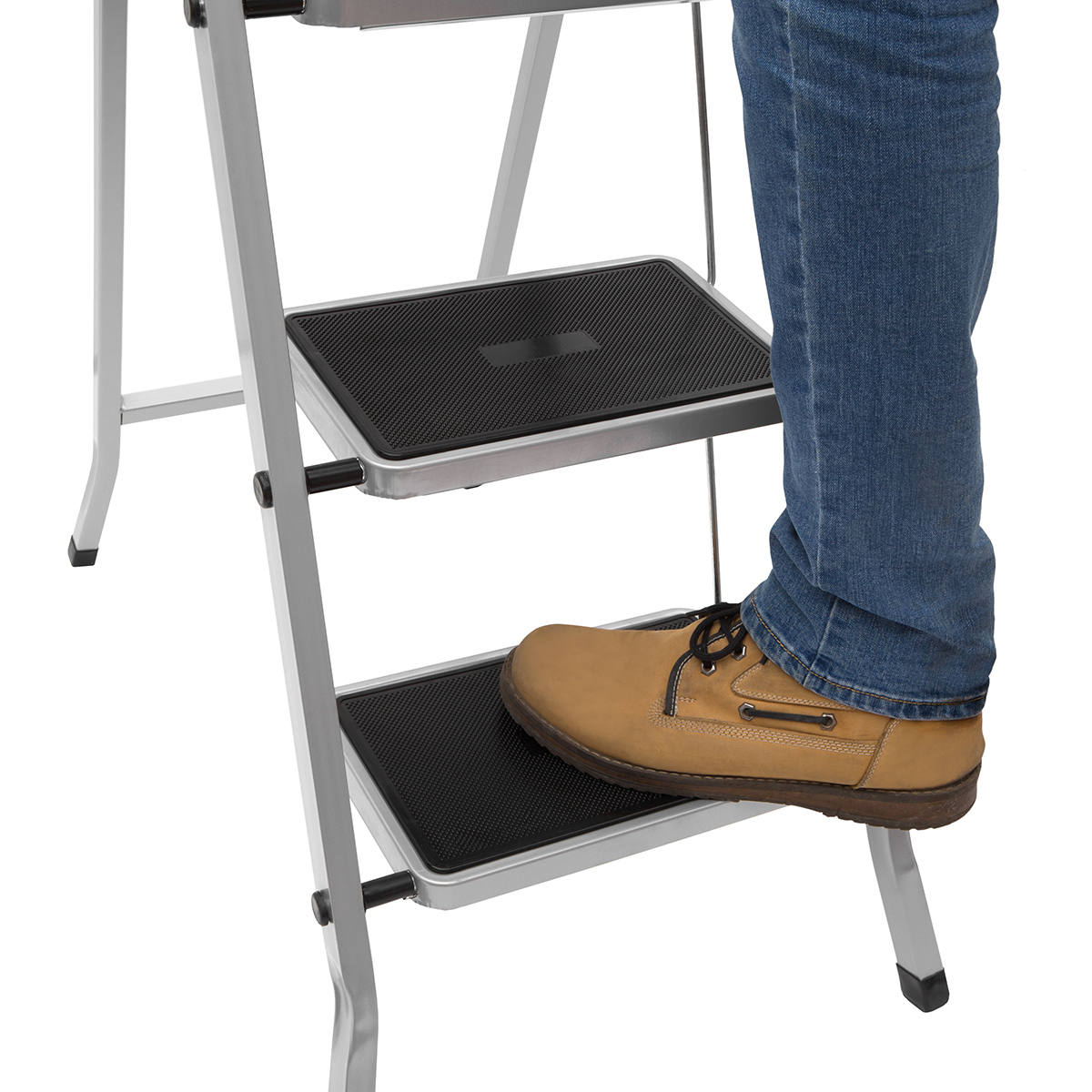 Стремянка стальная 4 широкие антискольз. ступени (1/4) "zalger" 511-4