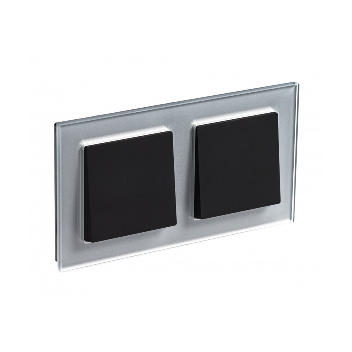 Рамка "atlasdesign nature" 2-х местн. универс., стекло, алюминий (1/8/16) "schneider"