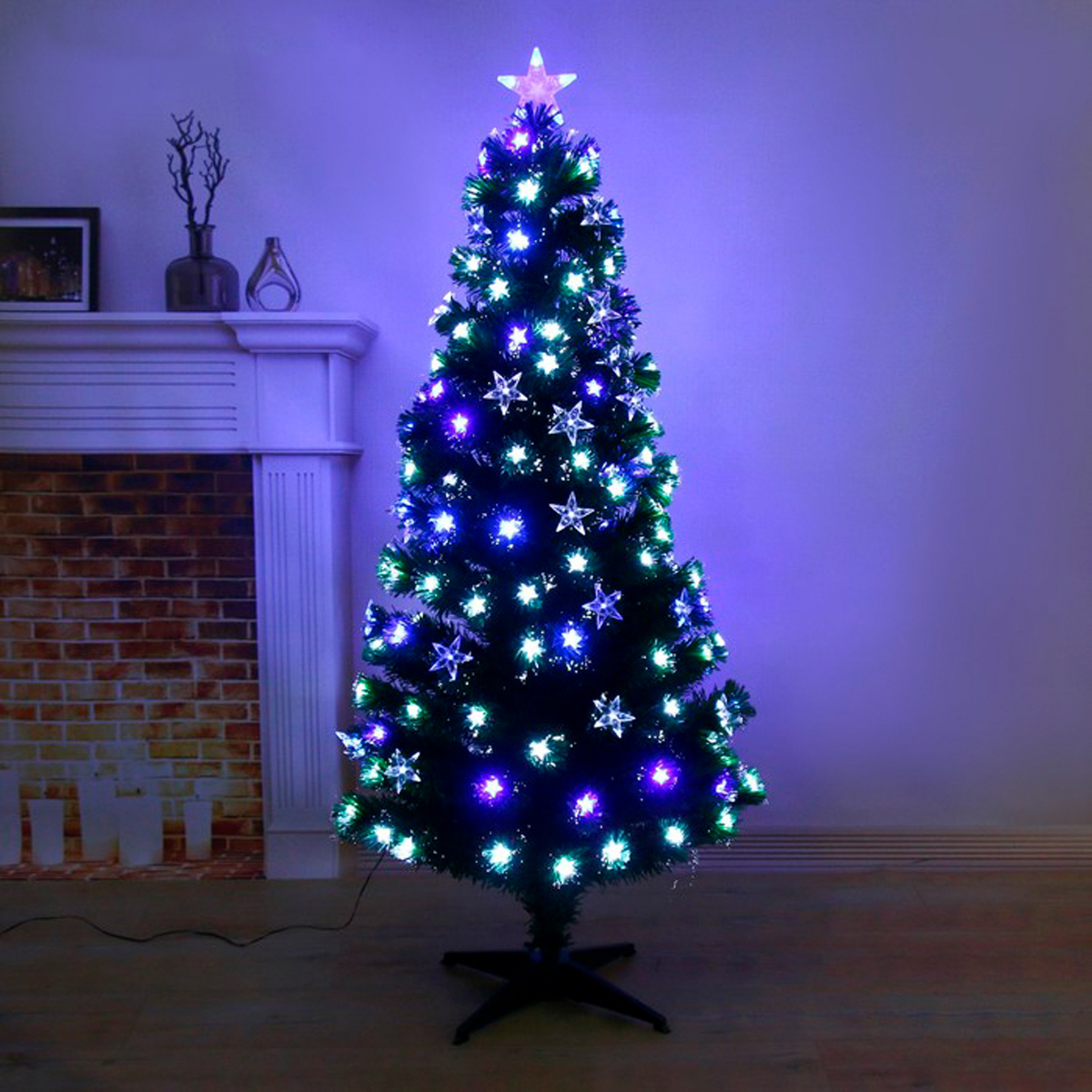 Ель декор. фиброоптич. t908v12-150  150 см, 170 веток (зеленая) "зимнее волшебство" 2338610