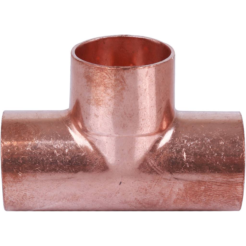 Тройник 22 мм медный равнопроходной под пайку SANHA 1513022