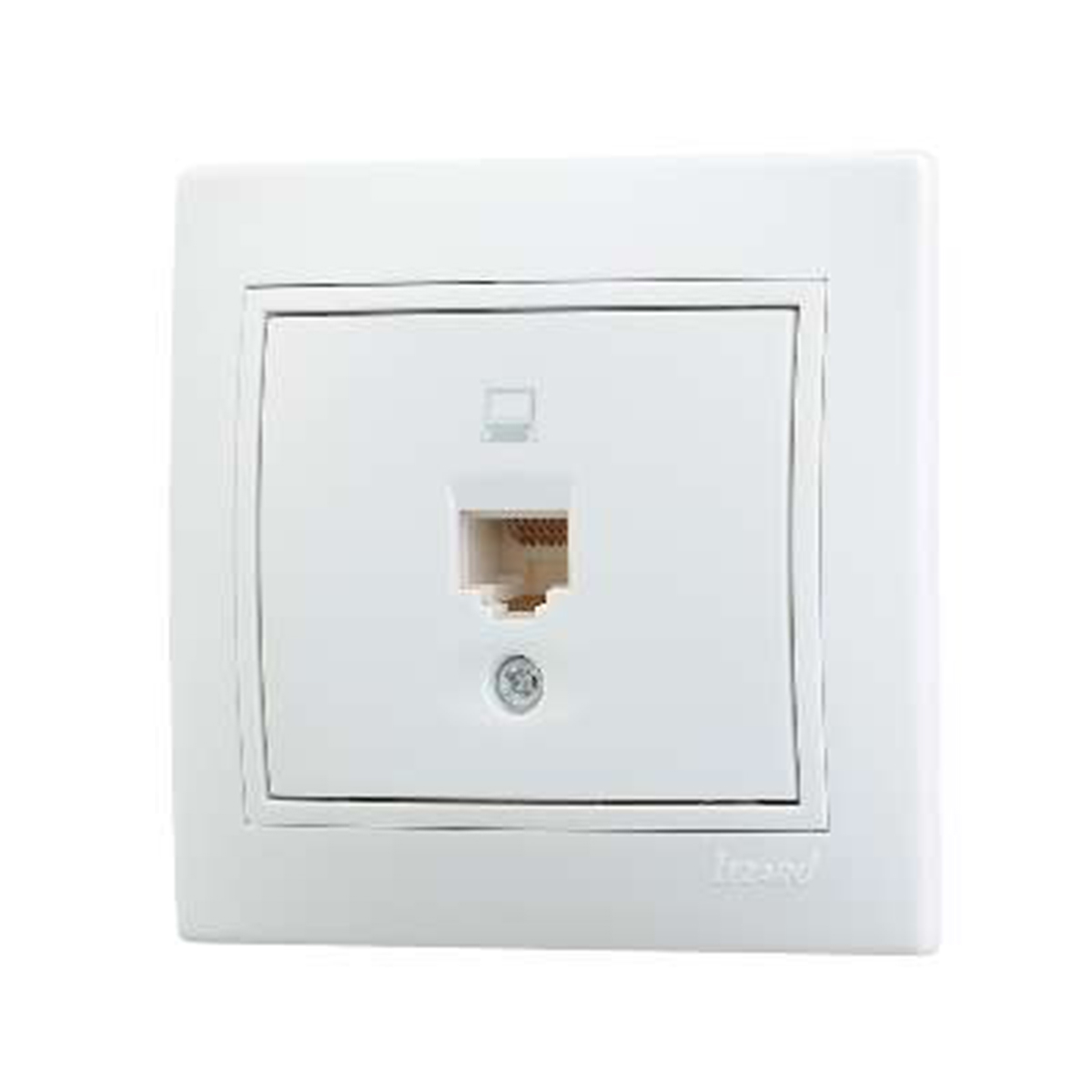 Розетка компьютерная "mira" 1 местн., белый (1/10/120) "lezard" 701-0202-139