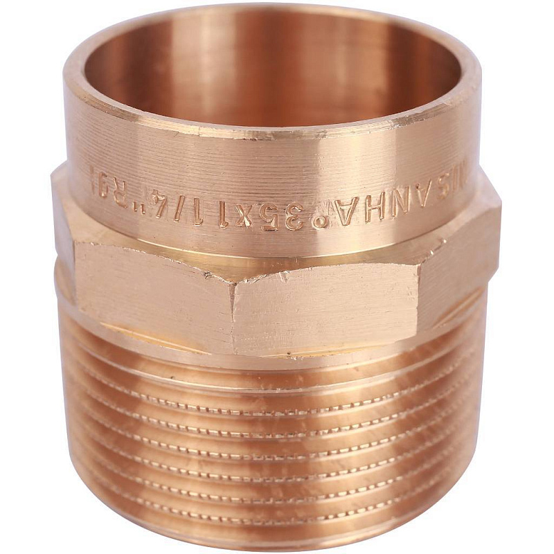 Муфта 35х1 1/4" переходная (НР) под пайку с наружной резьбой SANHA бронзовая 1424335114