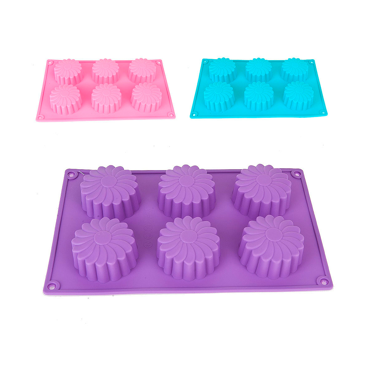 Форма для выпечки силикон. "цветочный венок" 6 ячеек d=6 см, 28,5*17*3,5 см (1/100) 9902598