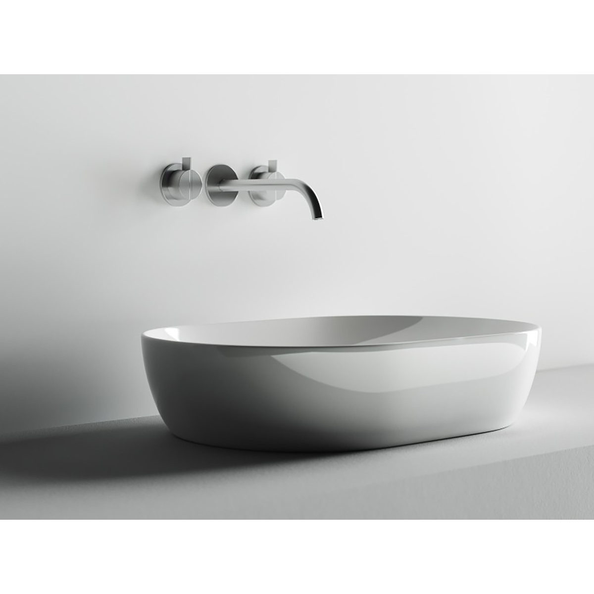 Раковина накладная "element" 600*415*135 мм овальная, белая "ceramica nova" cn5009