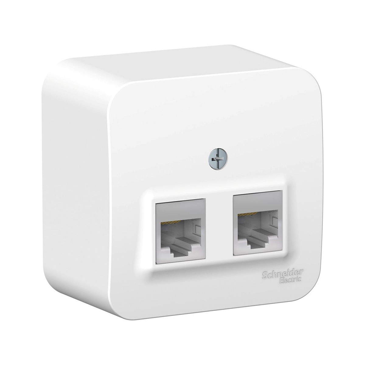 Розетка компьютерная открыт. уст. "blanca" 2-х местн. rj45, белый (1/12/72) "schneider"