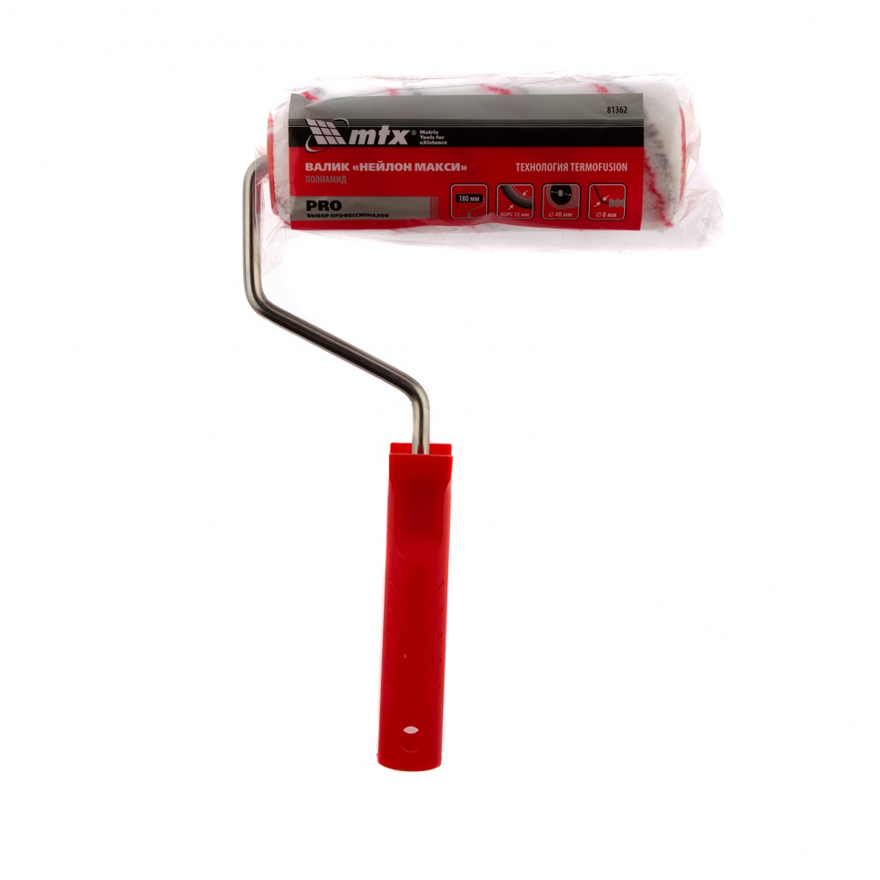 Валик "Нейлон Макси" Pro, 180 мм, ворс 12 мм, D 48 мм, D ручки 8 мм, полиамид MTX (81362)