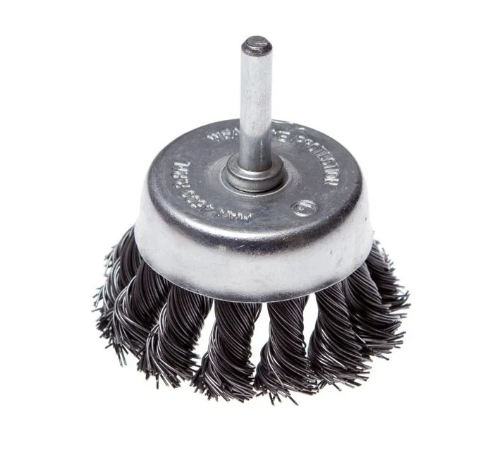 Щетка крацовка стальная чашечная со шпилькой RemoColor 100x0,5 мм