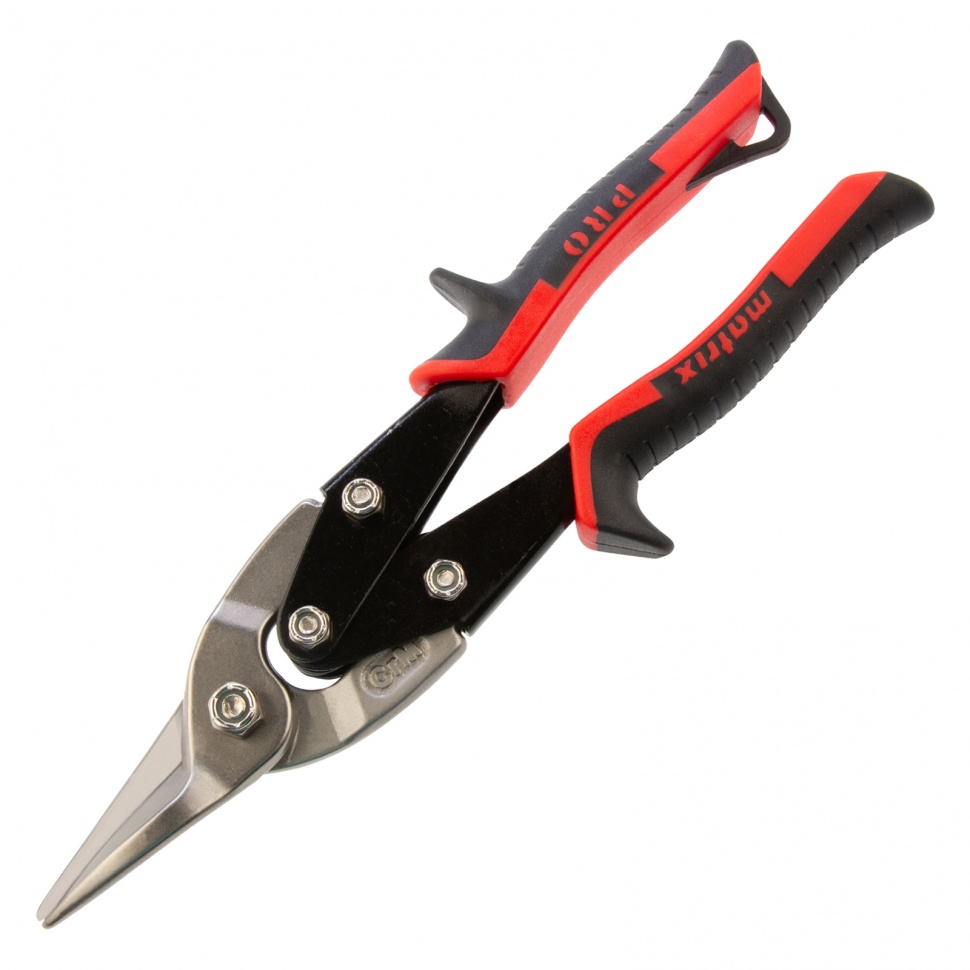 Ножницы по металлу, 250 мм, прямой рез, сталь CRMO, двухкомпонентные рукоятки, PRO Matrix (78322)