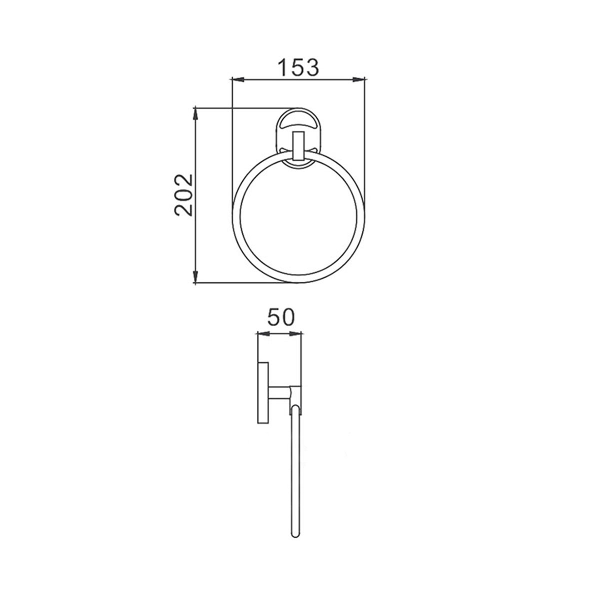 Полотенцедержатель-кольцо f1904, хром (1/20/40) "frap"