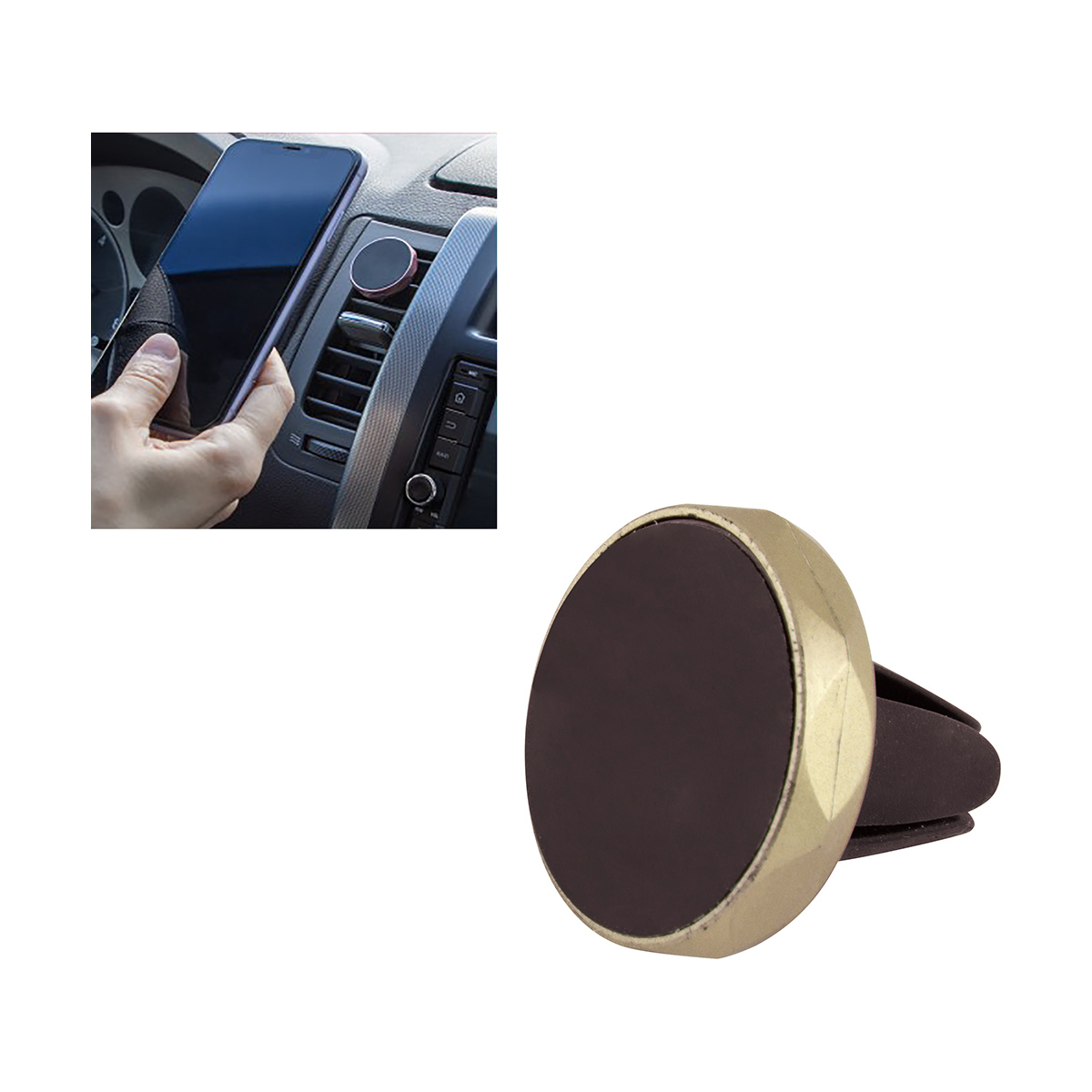 Держатель телефона магнитный на дефлектор em-002 (золото) (1/200/400) "energy"