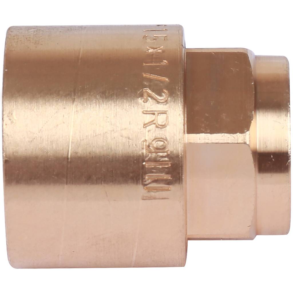 Муфта 15х1/2" переходная (ВР) под пайку с внутренней резьбой SANHA бронзовая 142701512