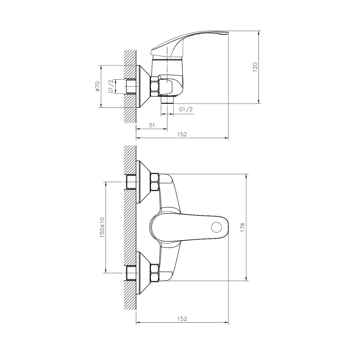 Смеситель для душа dr71055 (1/12) "decoroom"