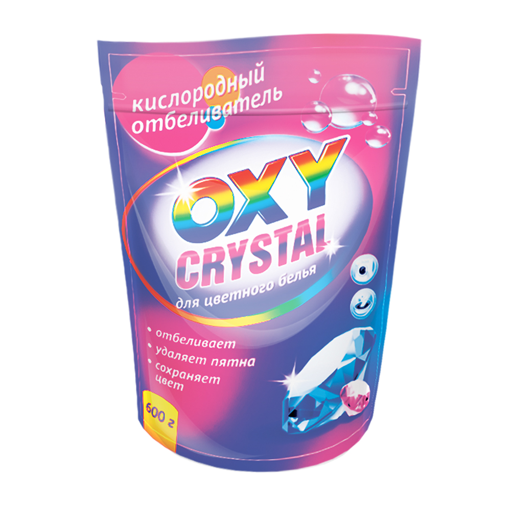 Отбеливатель кислородный Oxy crystal, для цветного белья, 600 г