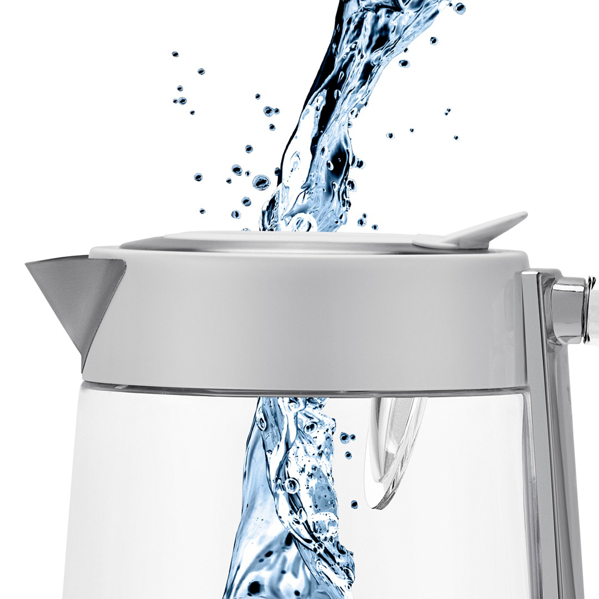 Чайник электр. pwk 1715 cgl "water way pro" 1,7 л стекло (белый) (1/4) "polaris"