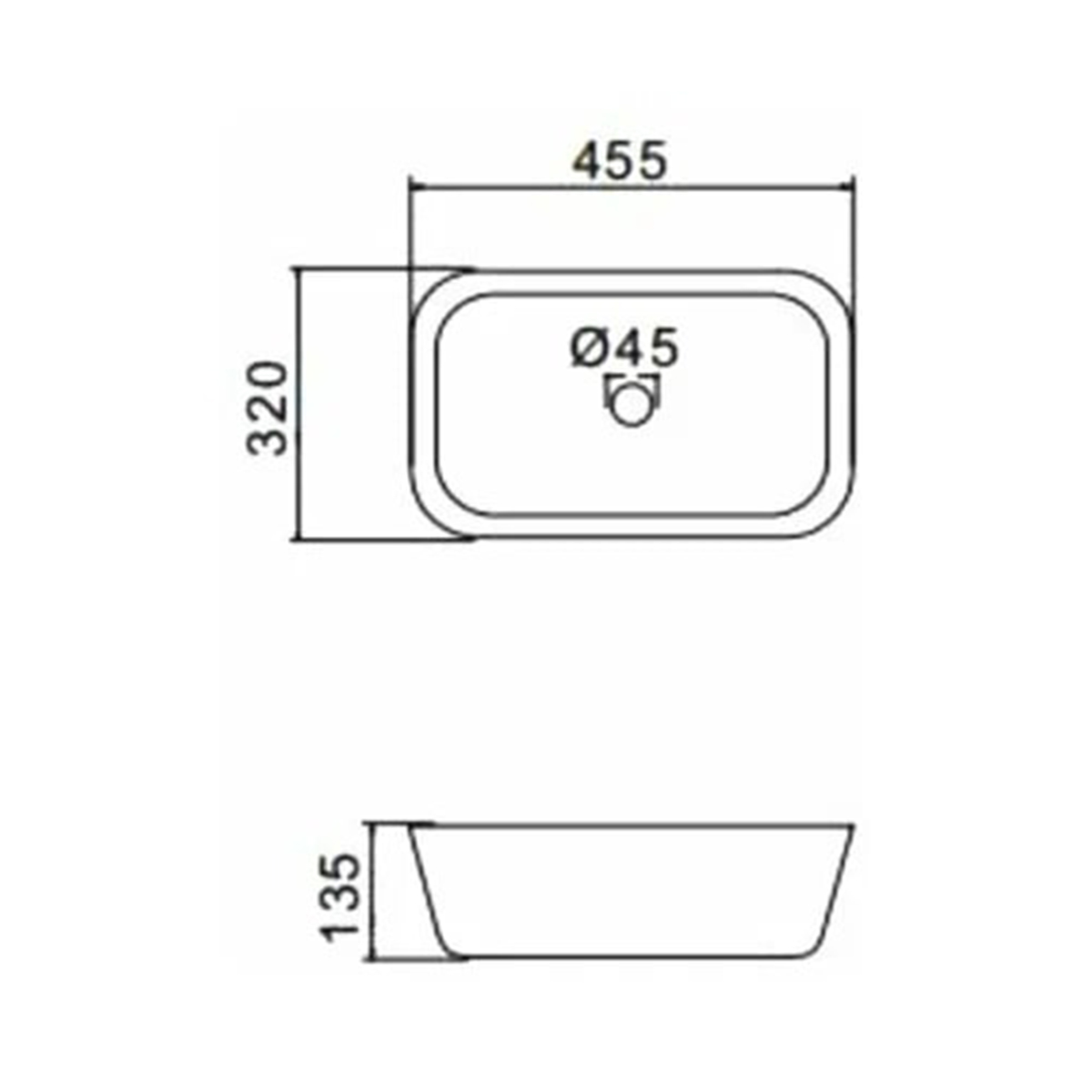 Раковина накладная gt402 керамическая 45,5*32*13,5 см, белая (1) "gappo"