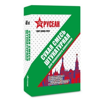 Штукатурная сухая смесь для машинного нанесения (Русеан) 40кг