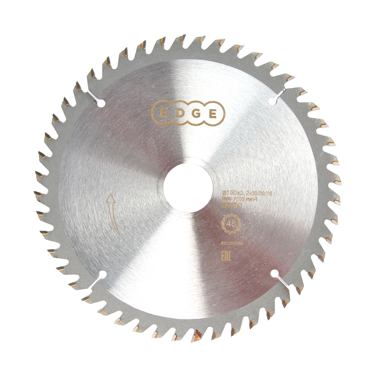Диск пильный по дереву 190 х 30/20/16 мм, 48 зубьев (1/50) "edge by patriot" 810010006