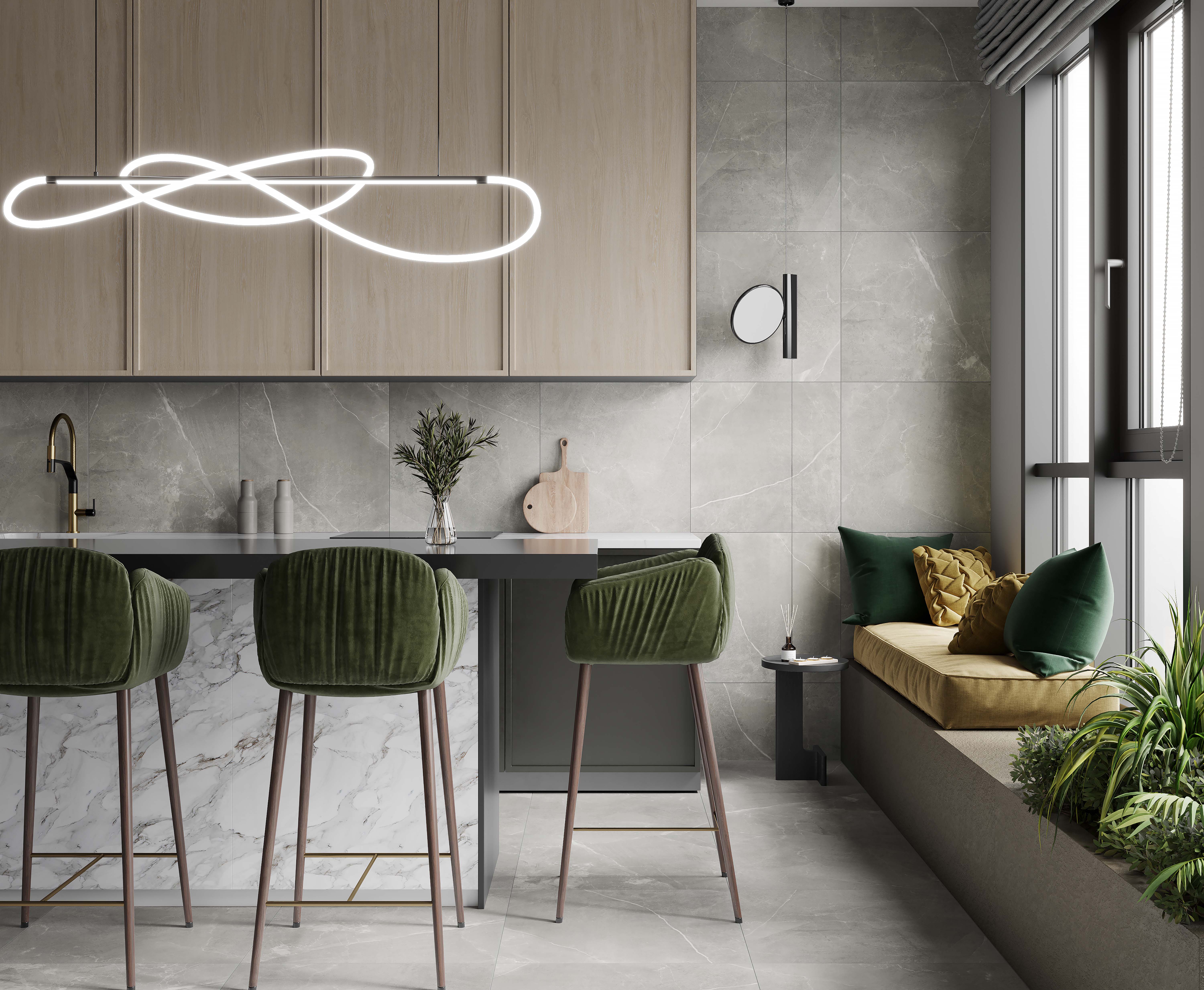 Optima gris керамогранит серый матовый 60x60
