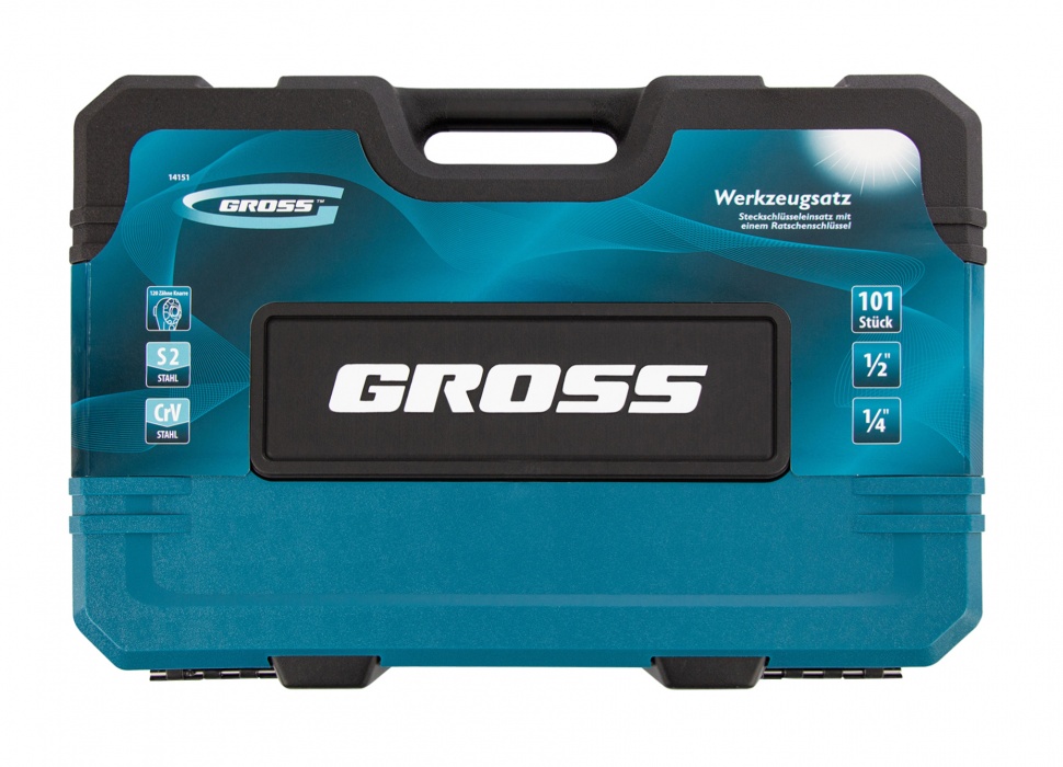 Набор инструментов 101 предмет, 120 зубьев, CrV, 1/4", 1/2" Gross (14151)