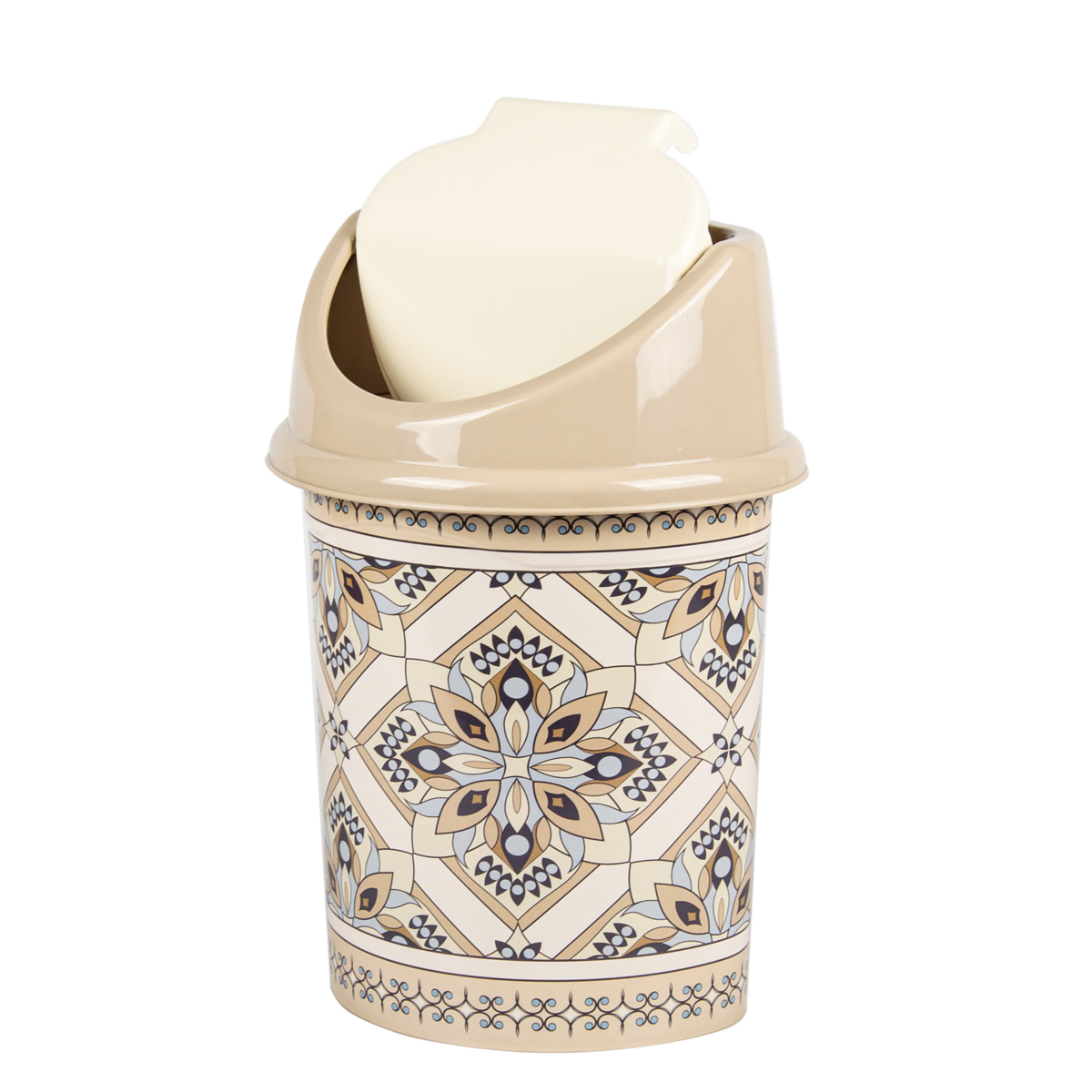 Ведро для мусора  8 л с плавающей крышкой (мозаика) (1/9) "виолет"