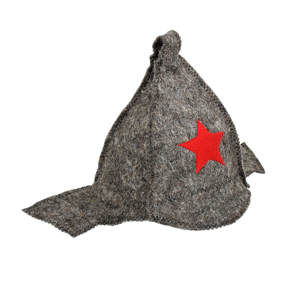 Шапка для бани и сауны "буденовка" (серая) (1/20) "hot pot" 42002