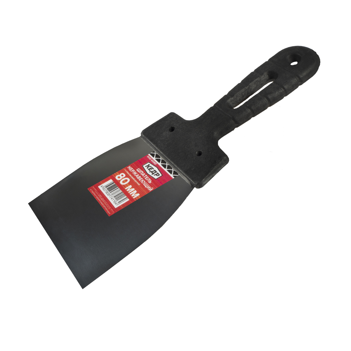 Шпатель нержав.  80 мм пластм. ручка (5/60) "кедр"  040-0080