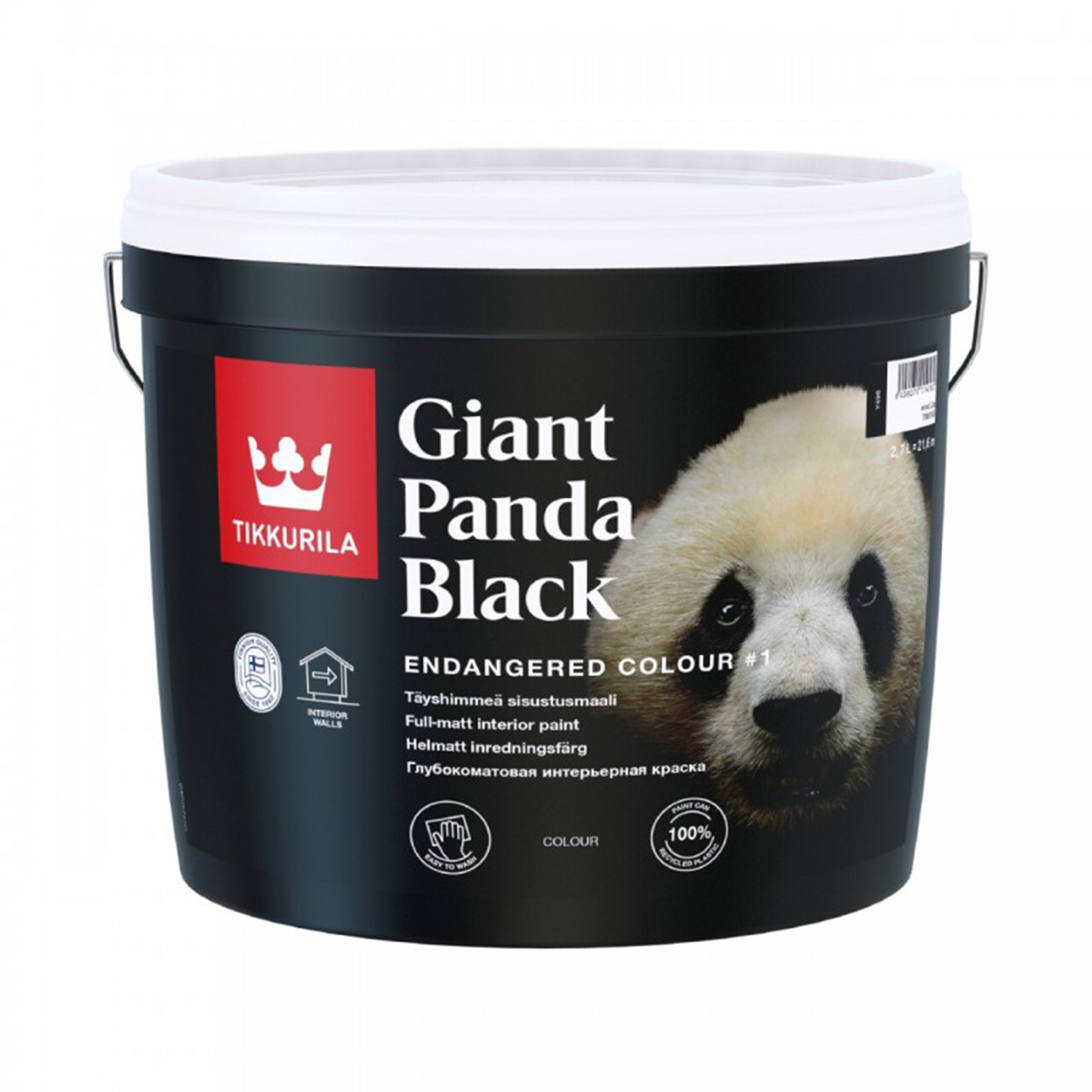 Краска "endangered colour" giant panda black 2,7 л (y498, графит) интерьерная "тиккурила"