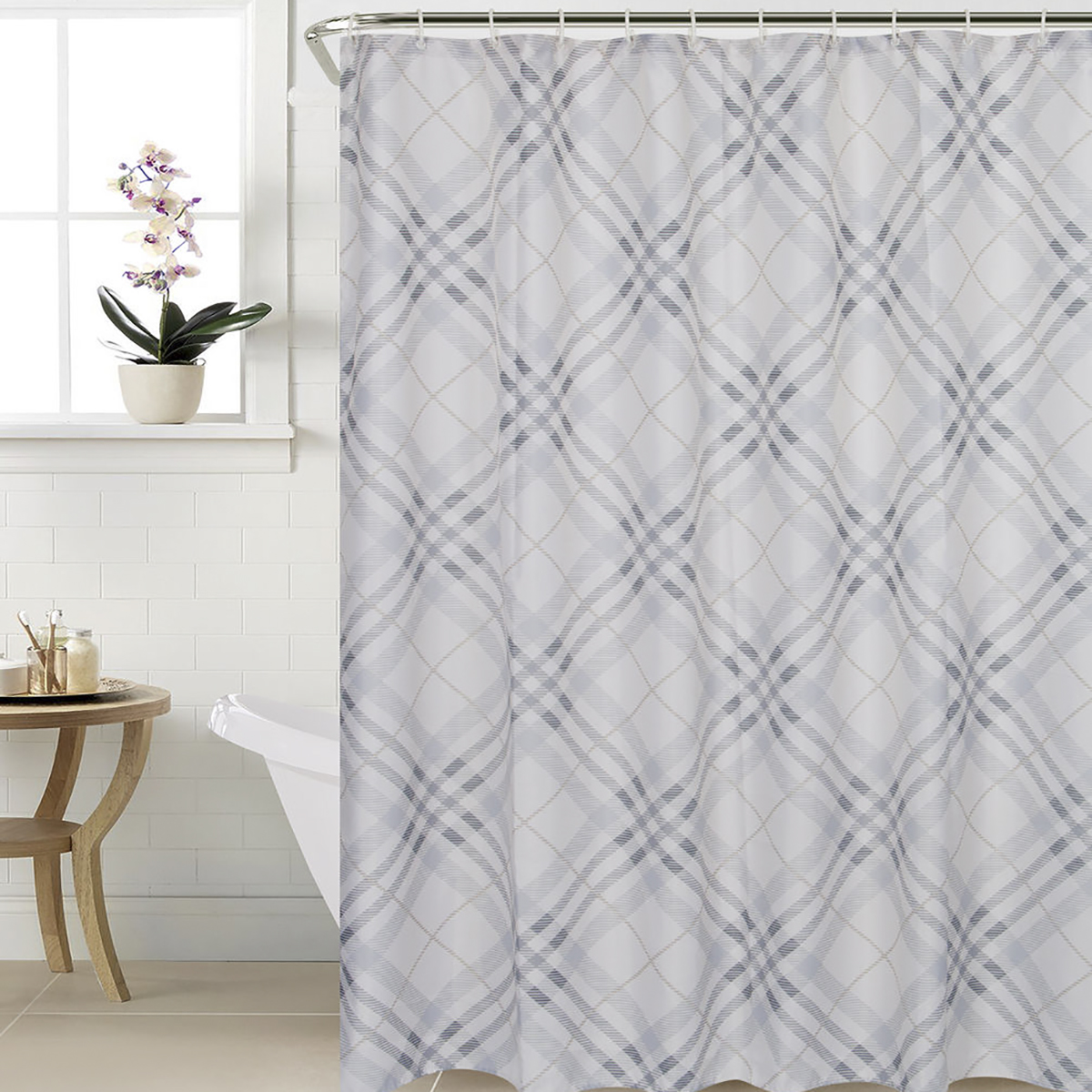 Штора для ванной 180*180 см (полиэстер) "tartan" (1/20) "swensa" swc-90-83