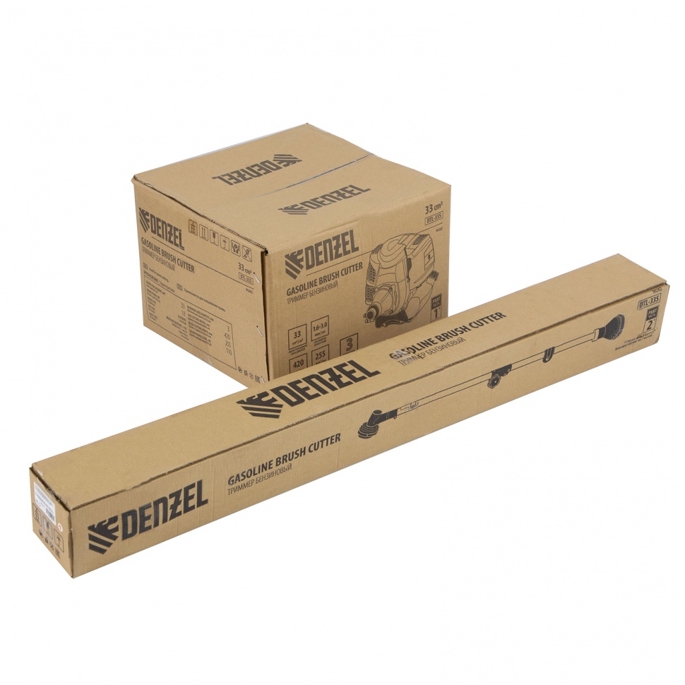 Триммер бензиновый DTL-33S, 33 см3, разъемная штанга, состоит из 2 частей Denzel (96262)