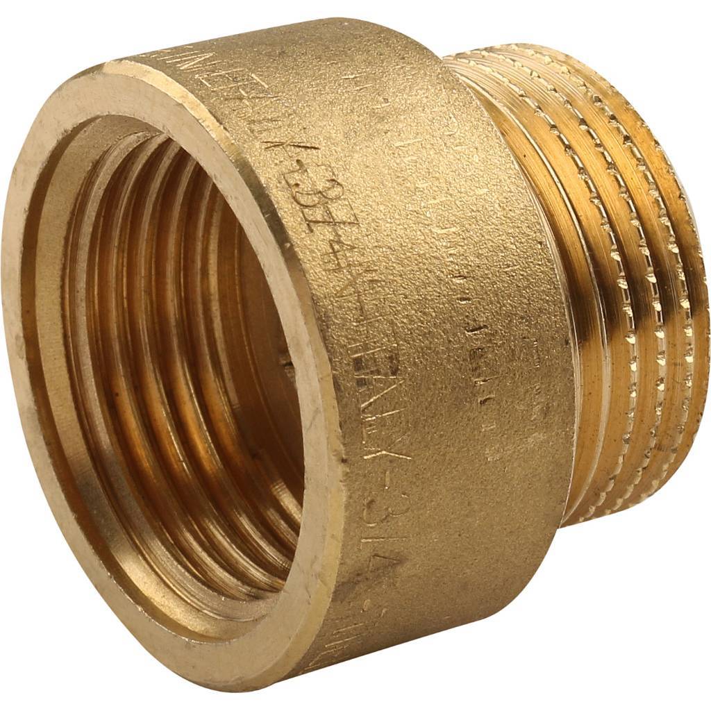 Удлинитель резьбовой 3/4" x 10 мм НР-ВР латунь TIEMME