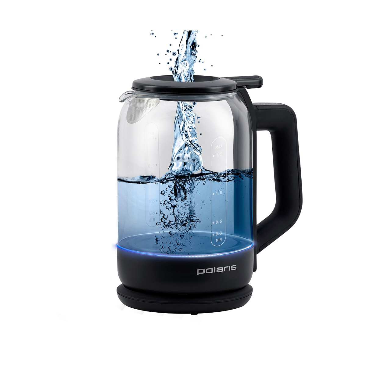 Чайник электр. pwk 1720cgld "wifi iq home" 1,5 л стекло (черный) (1/4) "polaris"