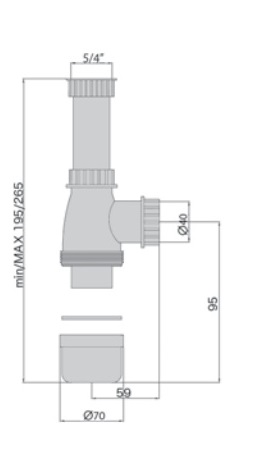 Сифон для мойки с накидной гайкой 1"1/4х40мм D=70мм M0437 MIANO