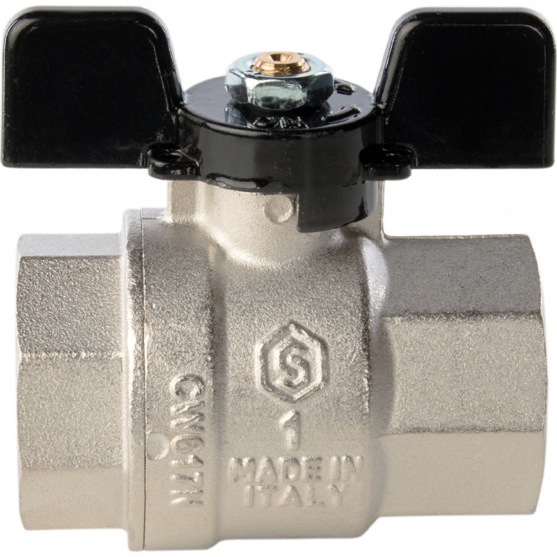 Кран шаровый STOUT ВВ 1" полнопроходной, бабочка