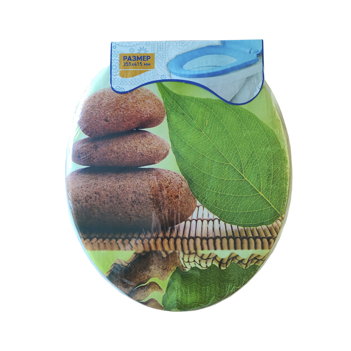 Сиденье для унитаза мягкое "камни и лепесток" (1/17) "мультипласт"