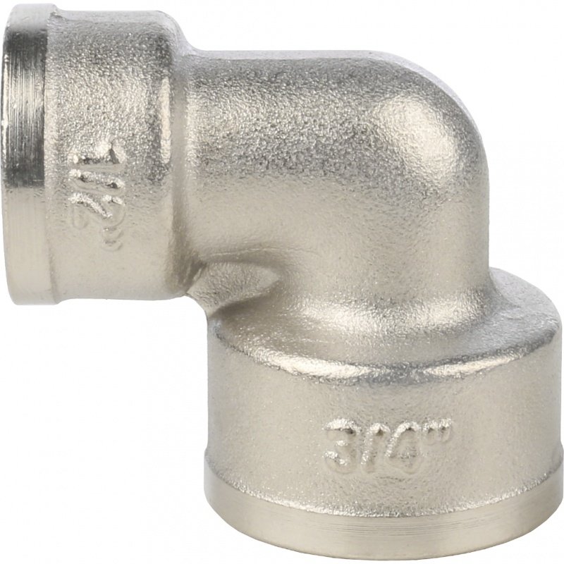 Угол резьбовой редукционный ВР 3/4" x 1/2" никель STOUT